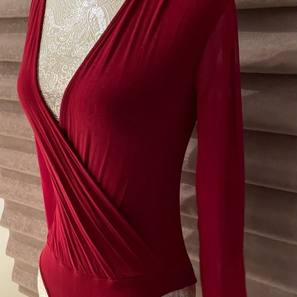 BEBE burgundy red bodysuit XS - Picture 7 of 11